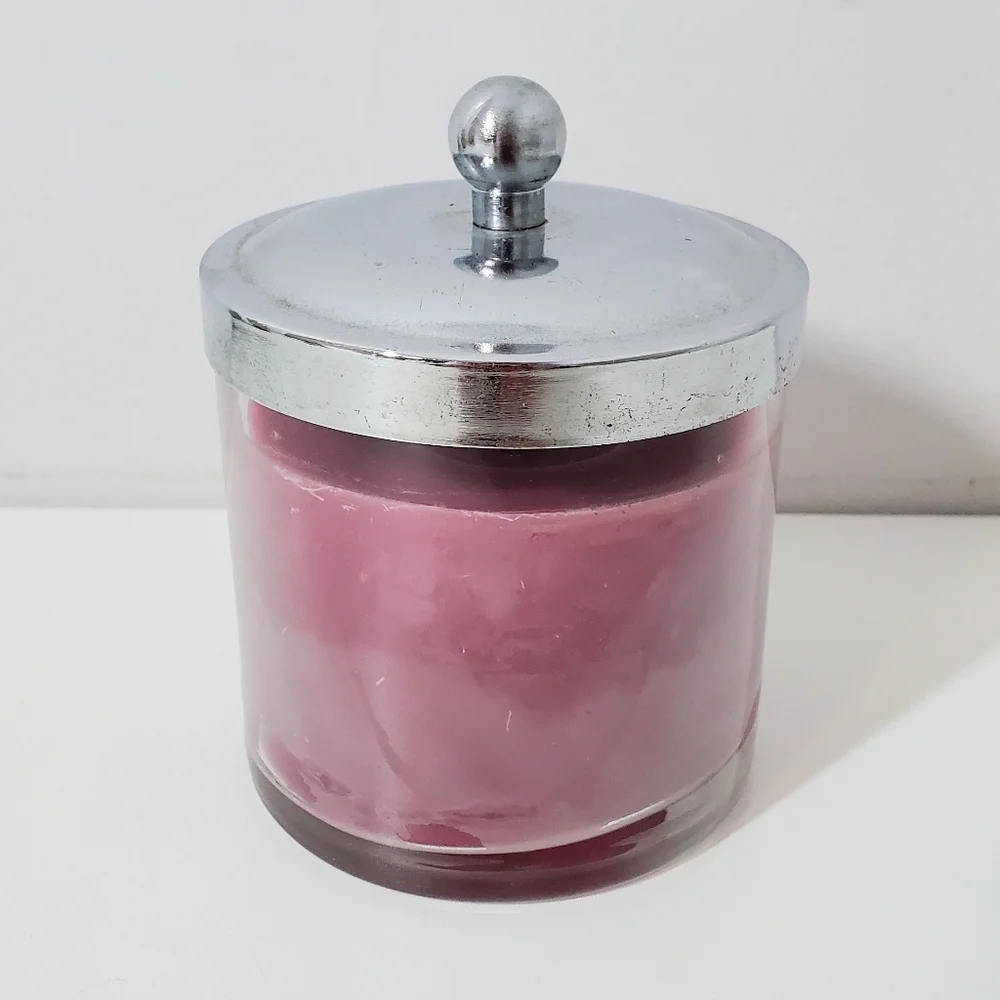 Target 3 X 3 Filled Glass Jar Candle With Silver Lid - 6.5 Oz. Plum